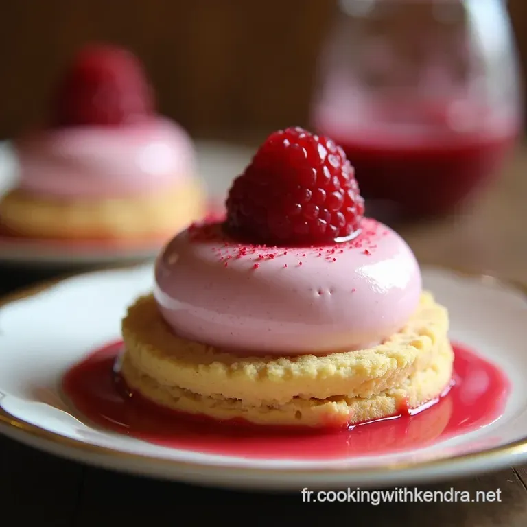 Bavarois Framboise Sur Biscuit Croquant presentation