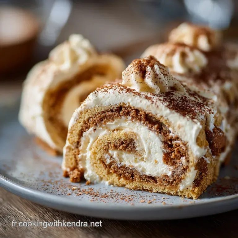 Biskuitrolle De No&euml;l Pain D&eacute;pice Cr&egrave;me Mascarpone Et Sp&eacute;culoos presentation