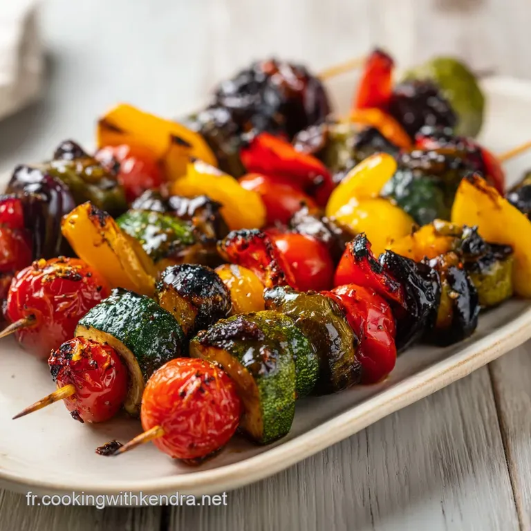 Brochettes de L&eacute;gumes Grill&eacute;es: Color&eacute;es