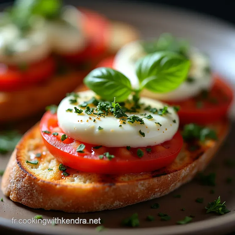 Bruschetta Burrata Un Air dItalie sur Pain Grill&eacute;