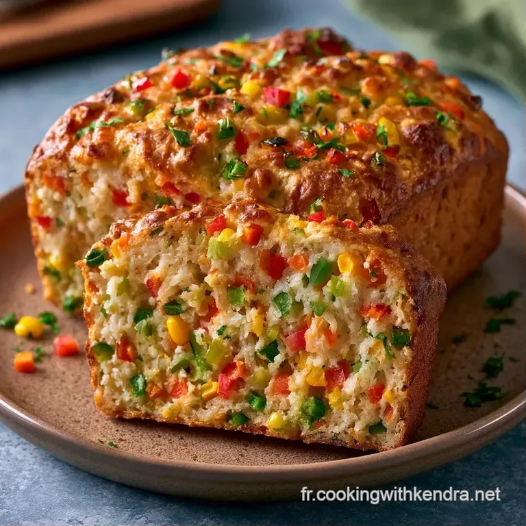 Une tranche &eacute;paisse et moelleuse pos&eacute;e sur une assiette blanche, r&eacute;v&eacute;lant des l&eacute;gumes color&eacute;s et une cro&ucirc;te dor&eacute;e.