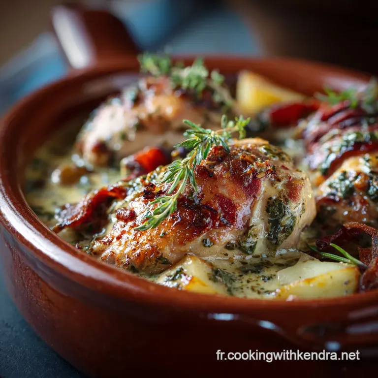 Cassolettes De Poulet Au Maroilles Recette Du Nord Cr&eacute;meuse presentation