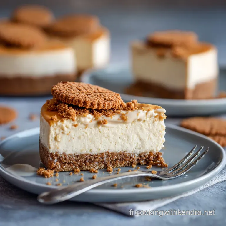 Le Cheesecake Biscoff De Ma&icirc;tre Cr&eacute;mosit&eacute; Intense Et Nappage Caram&eacute;lis&eacute; presentation
