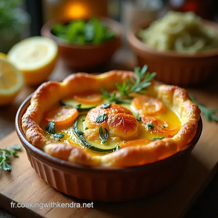 Clafoutis Rustique Saumon Et Courgettes Parfum Daneth Et De Citron Vert presentation