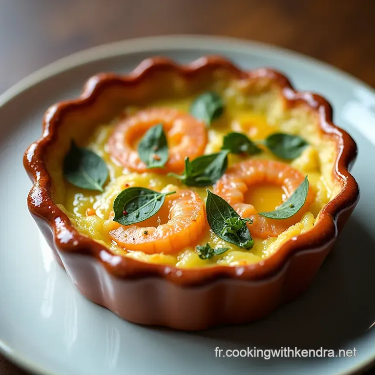 Clafoutis Rustique Saumon et Courgettes Parfum dAneth et de Citron Vert