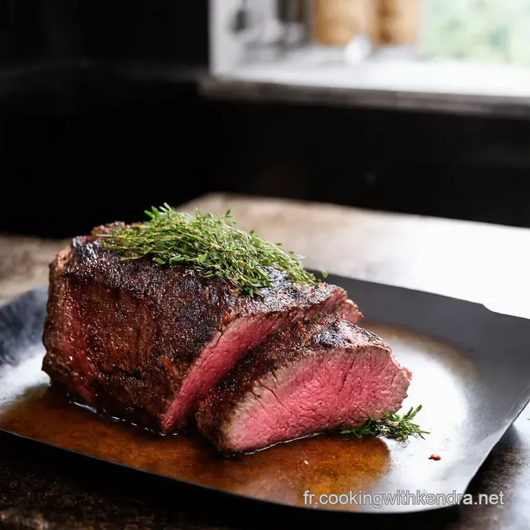 C&ocirc;te Basse De B&oelig;uf R&ocirc;tie Aux Herbes Et &Agrave; Lail presentation