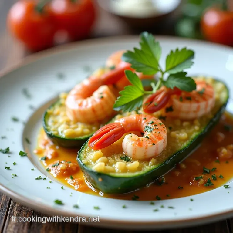 Courgettes Gratin&eacute;es aux Crevettes et &agrave; lAil