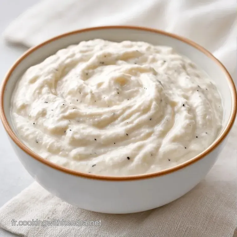 Verrine de cr&egrave;me onctueuse et d'un blanc pur, d&eacute;cor&eacute;e d'une feuille de menthe sur un fond en bois clair et naturel.