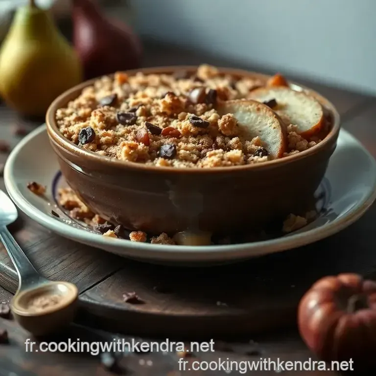 Crumble Doux Aux Poires Et Chocolat Noir presentation