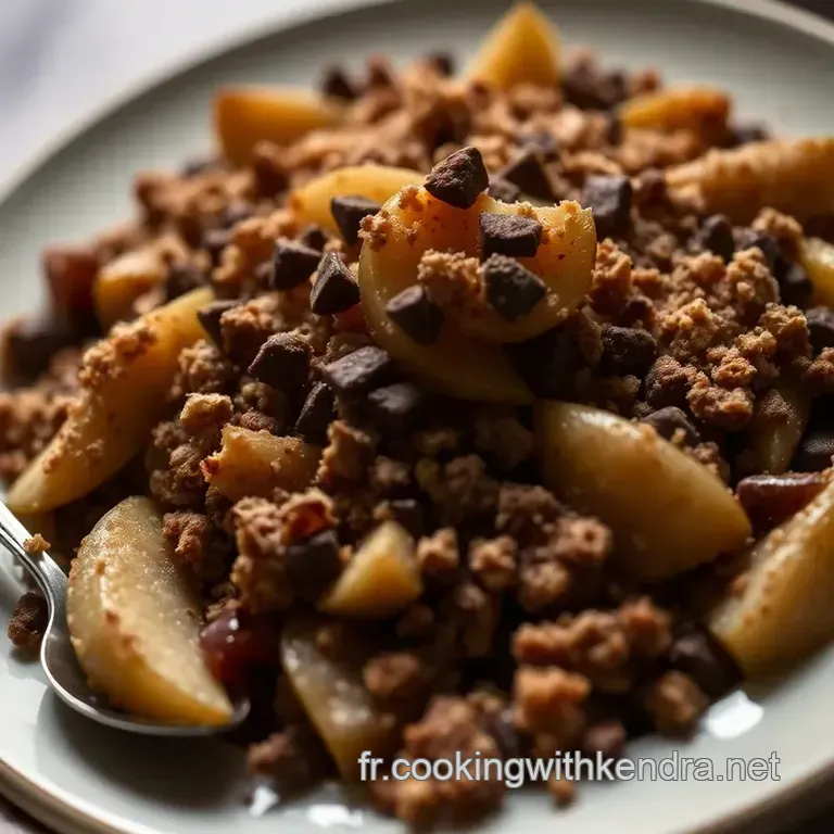 Crumble Poire Chocolat : Un Mariage D&eacute;licieux De Douceur Et De Croquant presentation