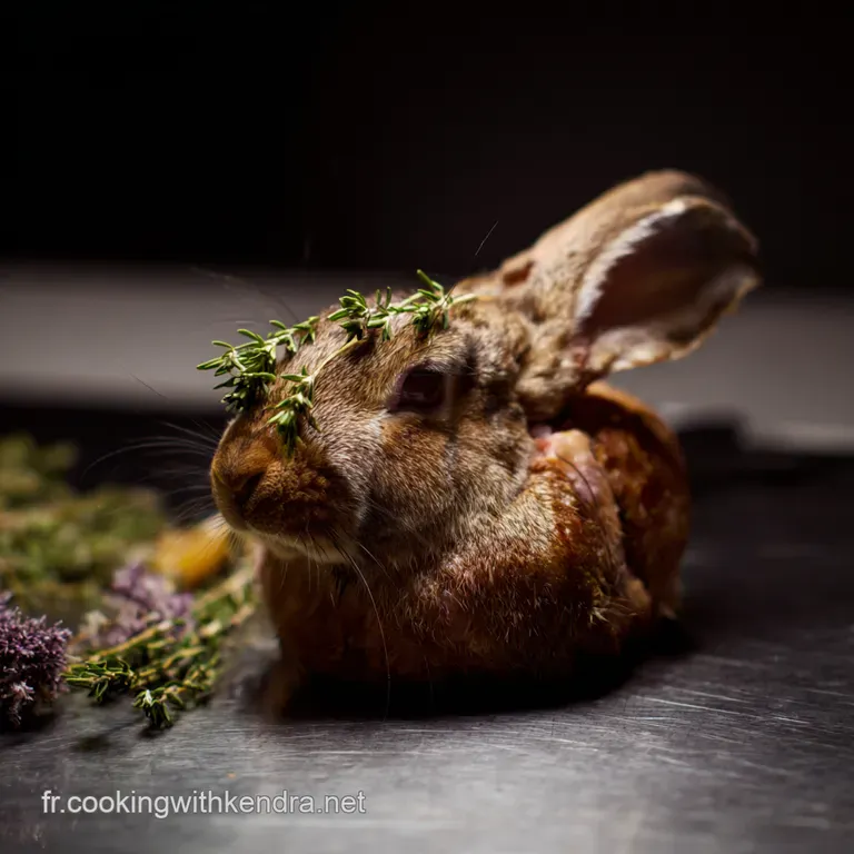 Cuisse De Lapin Confite Au Thym Et &Agrave; La Moutarde &Agrave; L ancienne presentation