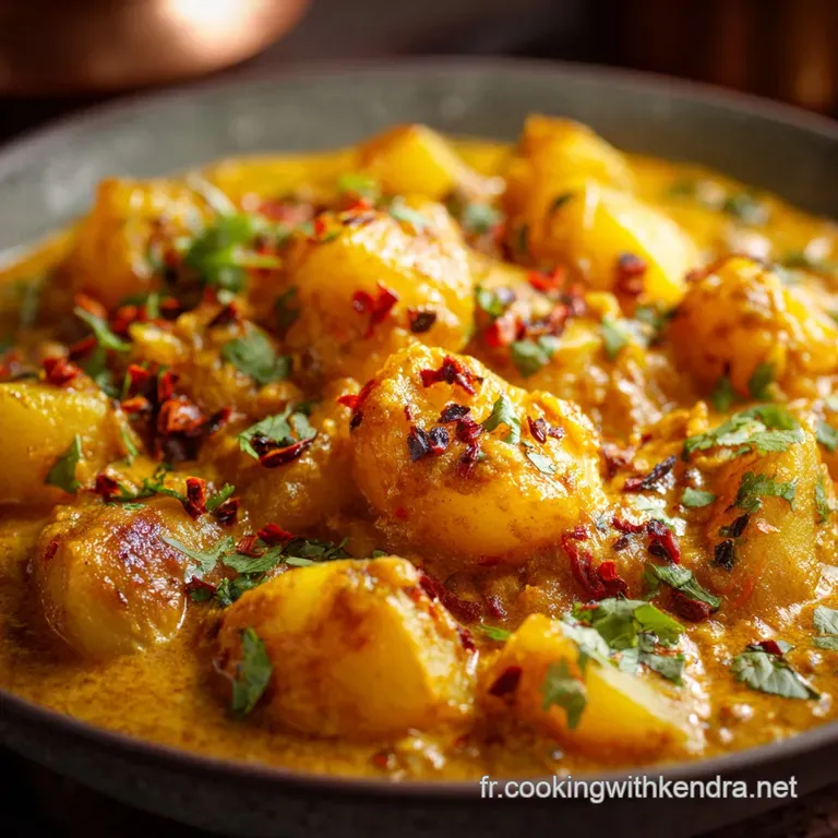 Curry De Pommes De Terre Cr&eacute;meux Le Plat V&eacute;g&eacute;tal R&eacute;confortant Id&eacute;al presentation