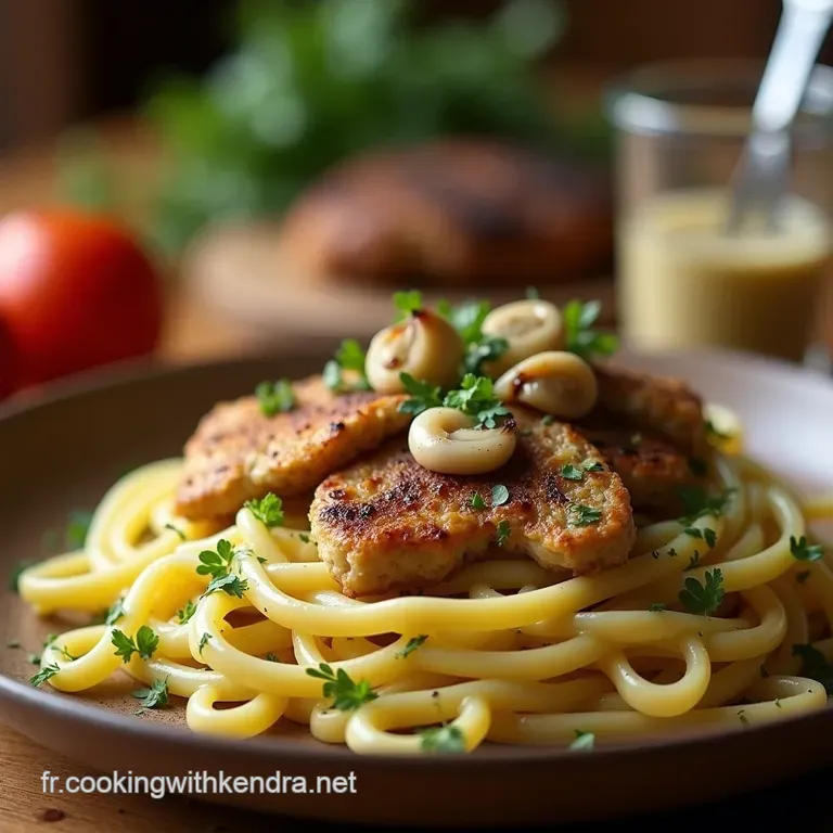 Les Fettuccine Maison Courgetteparmesan Poulet Grill&eacute; Et Pignons Torr&eacute;fi&eacute;s Un Air De Toscane Dans Lassiette presentation