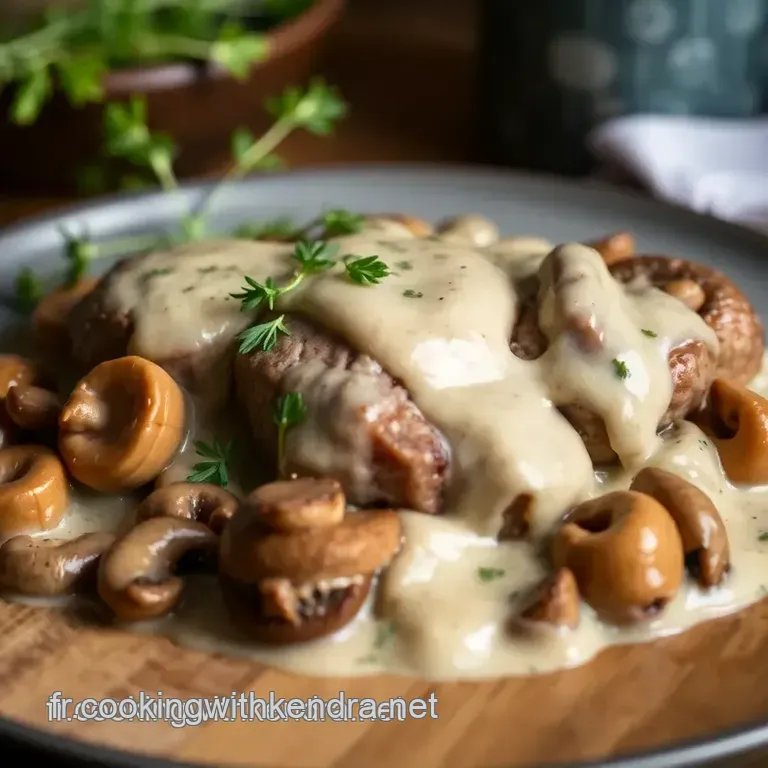 Filet De Mignon De Veau &Agrave; La Cr&egrave;me Et Aux Champignons presentation