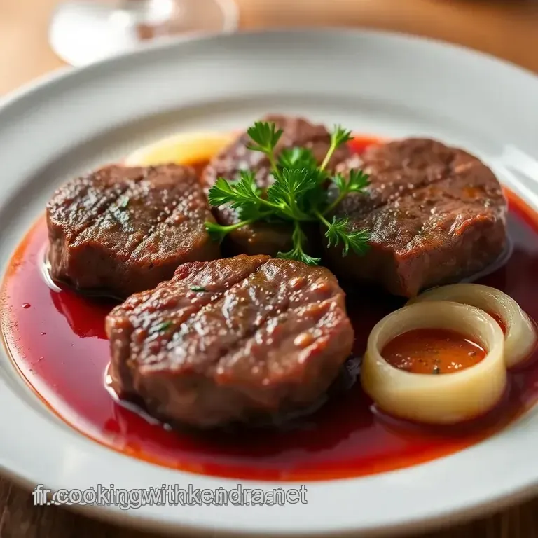 Filet Mignon Ros&eacute; Avec Sauce Au Vin Rouge presentation