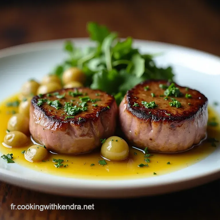 Filet Mignon R&ocirc;ti &agrave; la Perfection Sauce Cr&eacute;m&eacute;e aux &Eacute;chalotes et Poivre Vert