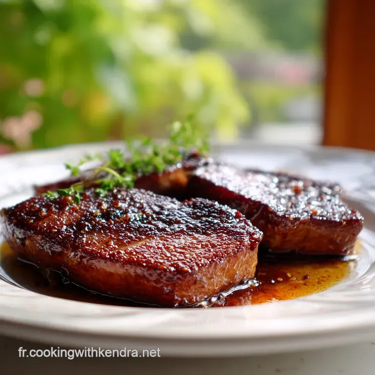 Two artfully plated servings of tender liver in a rich, dark sauce, garnished with parsley, showcase classic French cuisine.