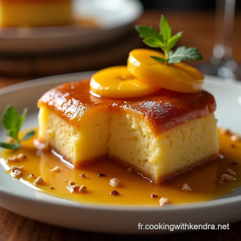 Le Soleil Dans Lassiette G&acirc;teau Renvers&eacute; &Agrave; Lananas Caramel Fum&eacute; Et Noix De P&eacute;can presentation