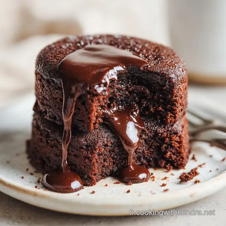Slice of fudgy chocolate cake on a white plate, dusted with cocoa. Berries add a bright splash of color, ready to eat.