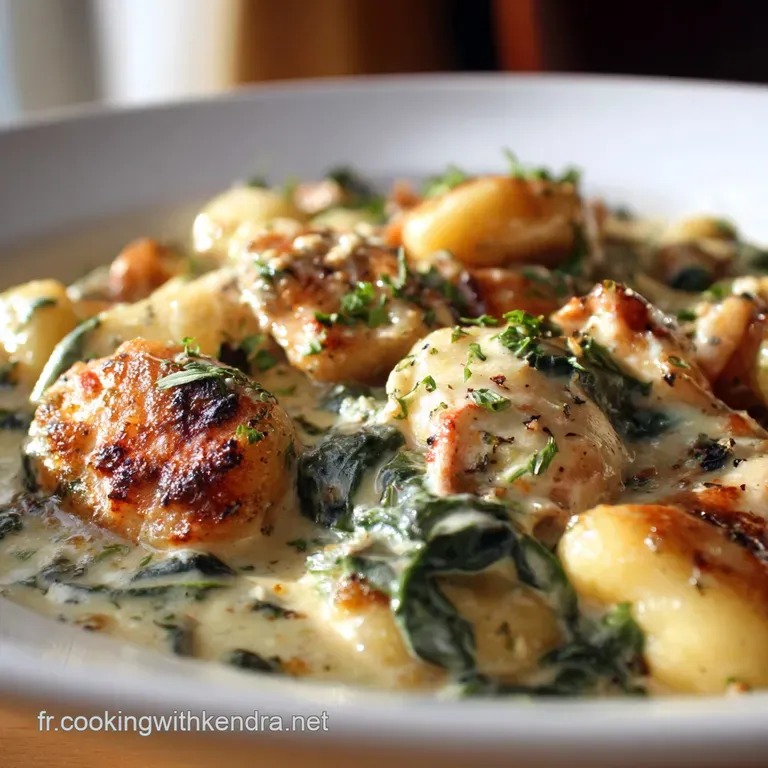 Gnocchi &agrave; la sauce cr&eacute;meuse aux &eacute;pinards frais et noix de muscade