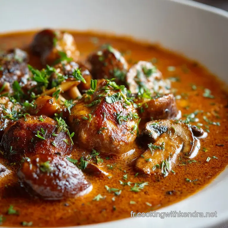 Goulash Aux Champignons For&ecirc;t Noire Le Plat V&eacute;g&eacute;tarien Velout&eacute; presentation