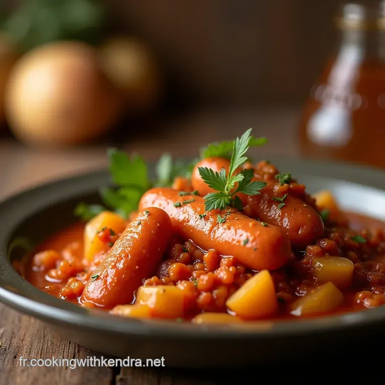 Le Goulash R&eacute;confortant Rago&ucirc;t Rustique De Pommes De Terre Et Saucisses &Agrave; La Paprika presentation