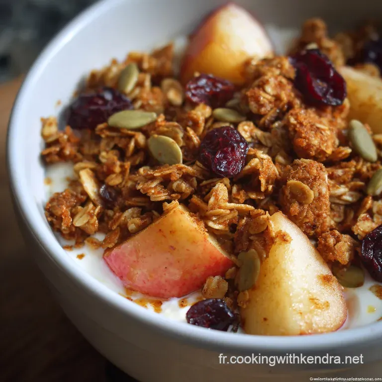 Granola maison aux pommes r&ocirc;ties et vanille : Le r&eacute;confort croustillant de lautomne