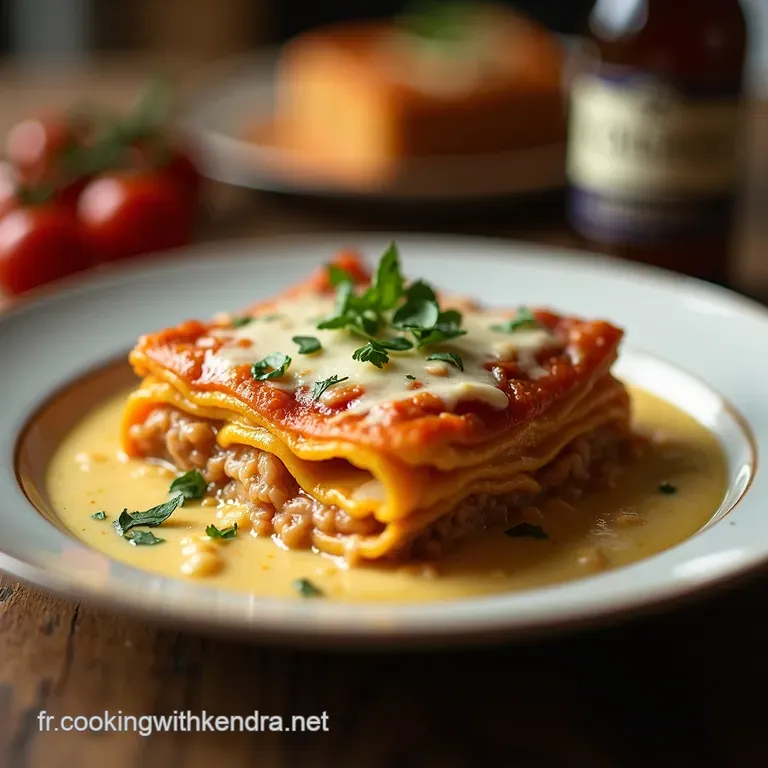 Lasagnes Rustiques De Pommes De Terre &Agrave; La Viande Hach&eacute;e Et Sa Cr&egrave;me Moelleuse Au Parmesan presentation