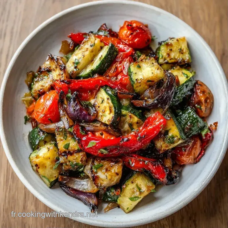 L&eacute;gumes color&eacute;s dispos&eacute;s avec soin sur une assiette blanche, parsem&eacute;s d'herbes fra&icirc;ches d'un vert &eacute;clatant.