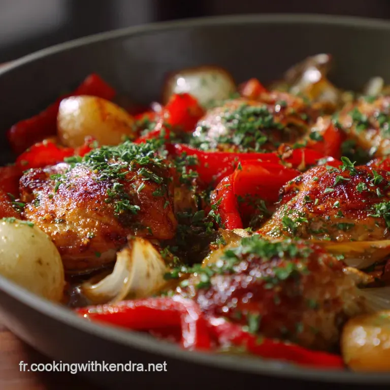 Mijot&eacute; De Poulet Poivrons R&ocirc;tis Et Pommes Acidul&eacute;es &Agrave; La Proven&ccedil;ale presentation