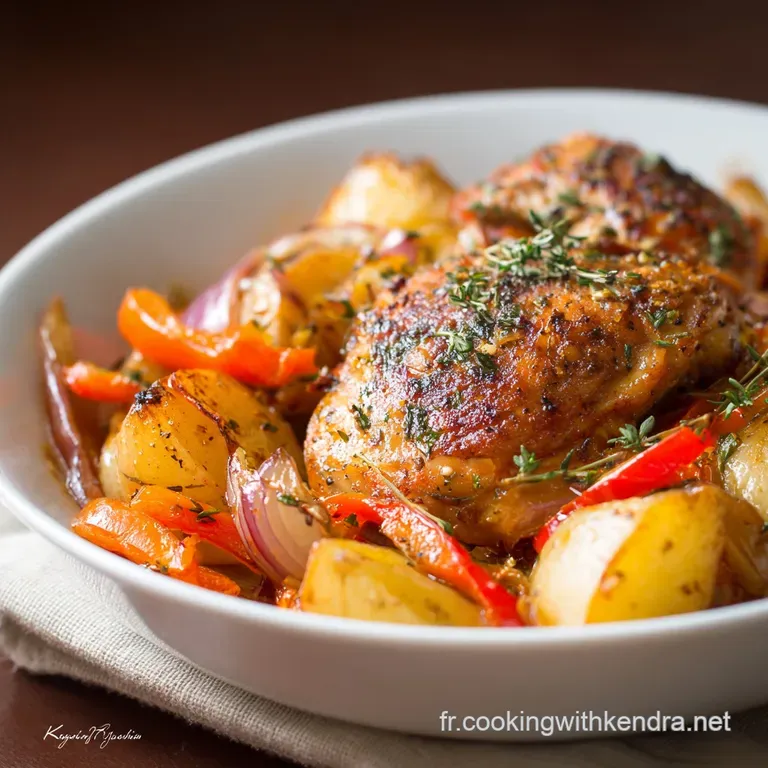 Mijot&eacute; de Poulet Poivrons R&ocirc;tis et Pommes Acidul&eacute;es &agrave; la Proven&ccedil;ale