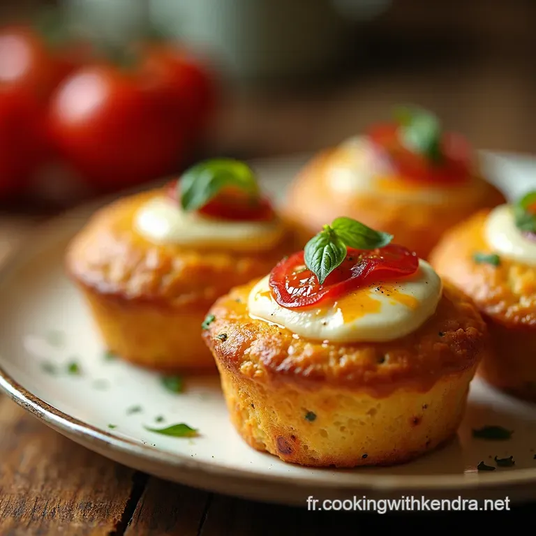 Muffins Soleil Tomates S&eacute;ch&eacute;es Mozzarella Basilic presentation