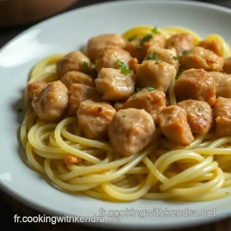 Nouilles Saut&eacute;es Au Poulet Et L&eacute;gumes Croquants presentation