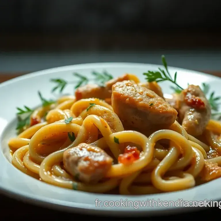 Nouilles Saut&eacute;es au Poulet et L&eacute;gumes Croquants