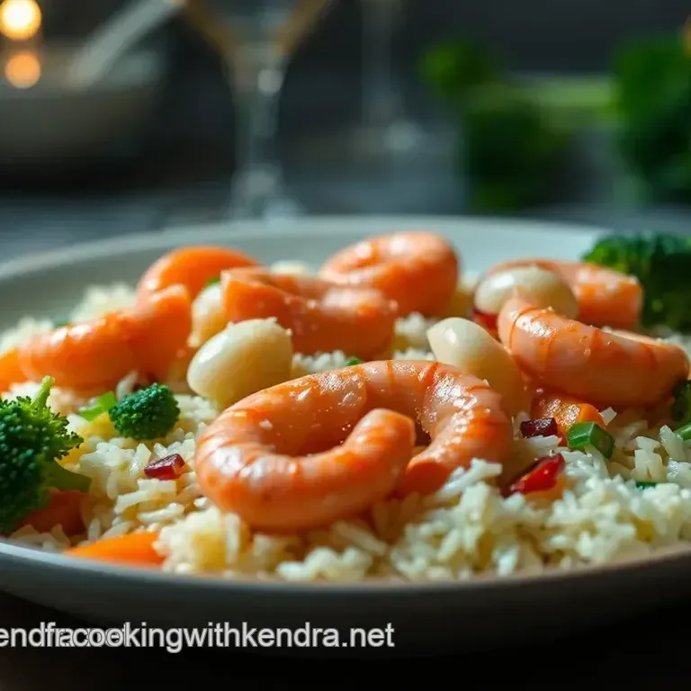 Nouilles saut&eacute;es aux crevettes aux l&eacute;gumes croquants