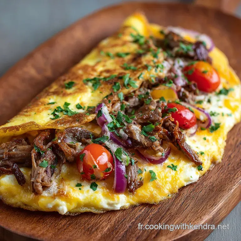 Lomelette Gyros Au Fromage De Brebis Voyage Culinaire Express presentation