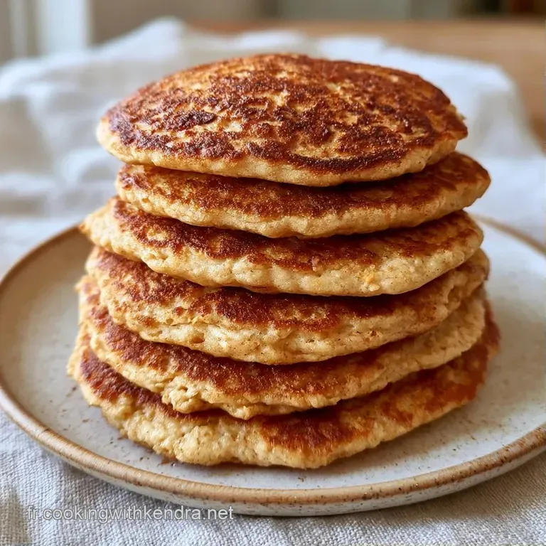 Assiette blanche &eacute;pur&eacute;e pr&eacute;sentant une tour de pancakes moelleux, d&eacute;cor&eacute;e de baies rouges et de copeaux de coco frais.