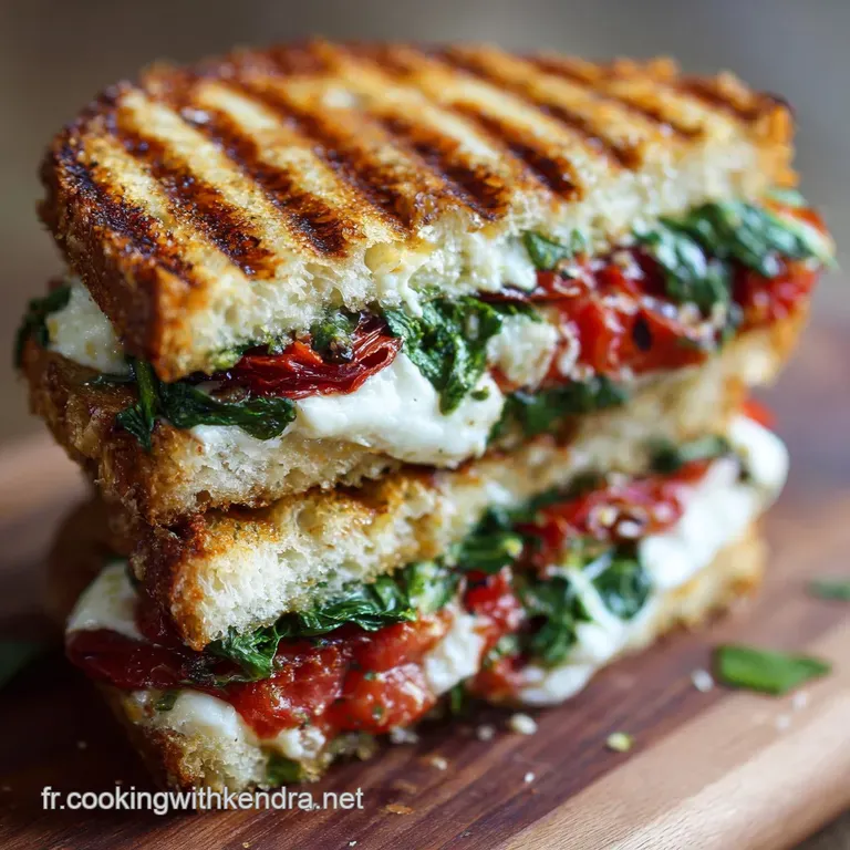 Le Panini Soleil dItalie Tomate Mozzarella Filante et &Eacute;pinards Frais