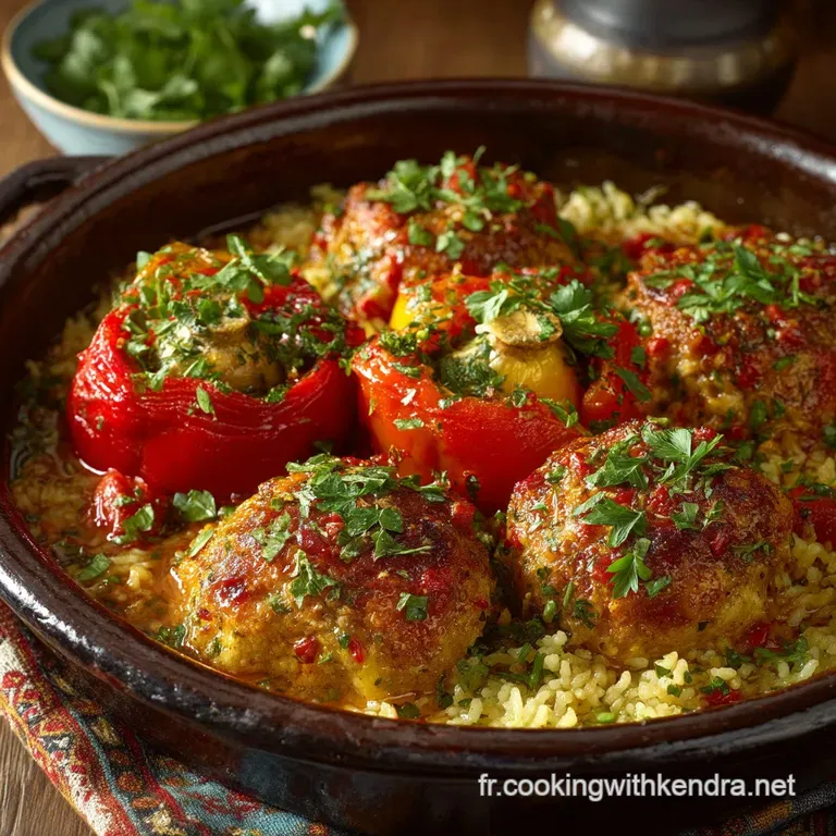 Paprikas Farcis Au Riz Rouge Le Classique Revisit&eacute; En Sauce Proven&ccedil;ale presentation