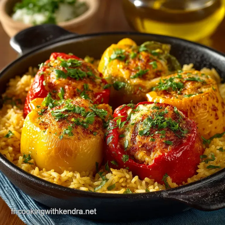 Paprikas Farcis au Riz Rouge le Classique Revisit&eacute; en Sauce Proven&ccedil;ale