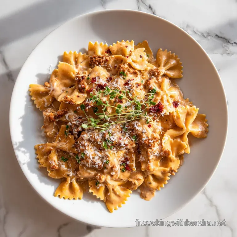 P&acirc;tes Papillon &agrave; la Viande Hach&eacute;e et Sauce Cr&eacute;meuse