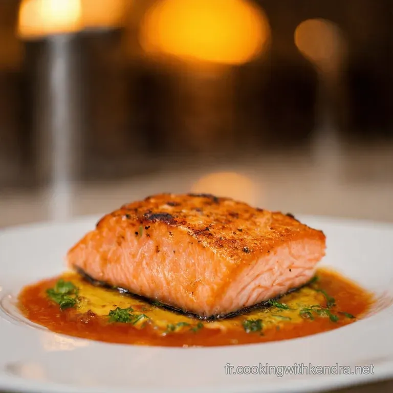 Pav&eacute; De Saumon Grill&eacute; Sauce Aux &Eacute;chalotes presentation