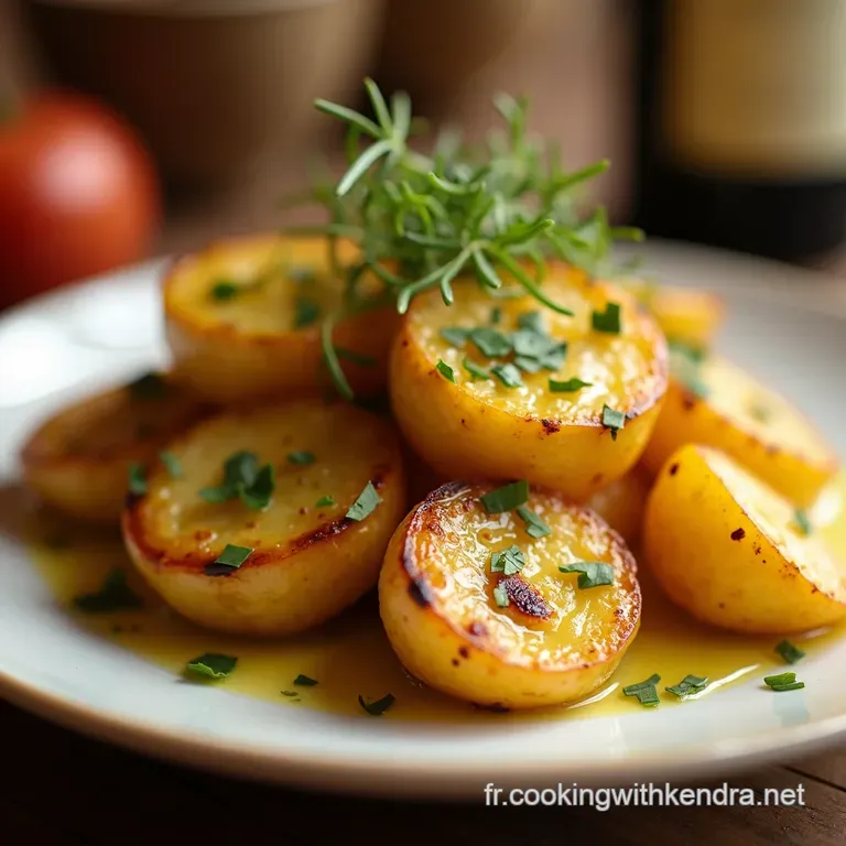 Pommes De Terre R&ocirc;ties &Agrave; La Moutarde Et Au Thym presentation