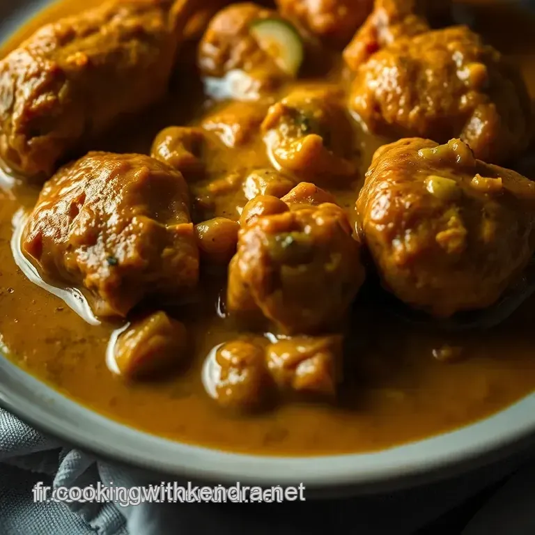Poulet Au Curry Cr&eacute;meux &Agrave; La Fran&ccedil;aise presentation