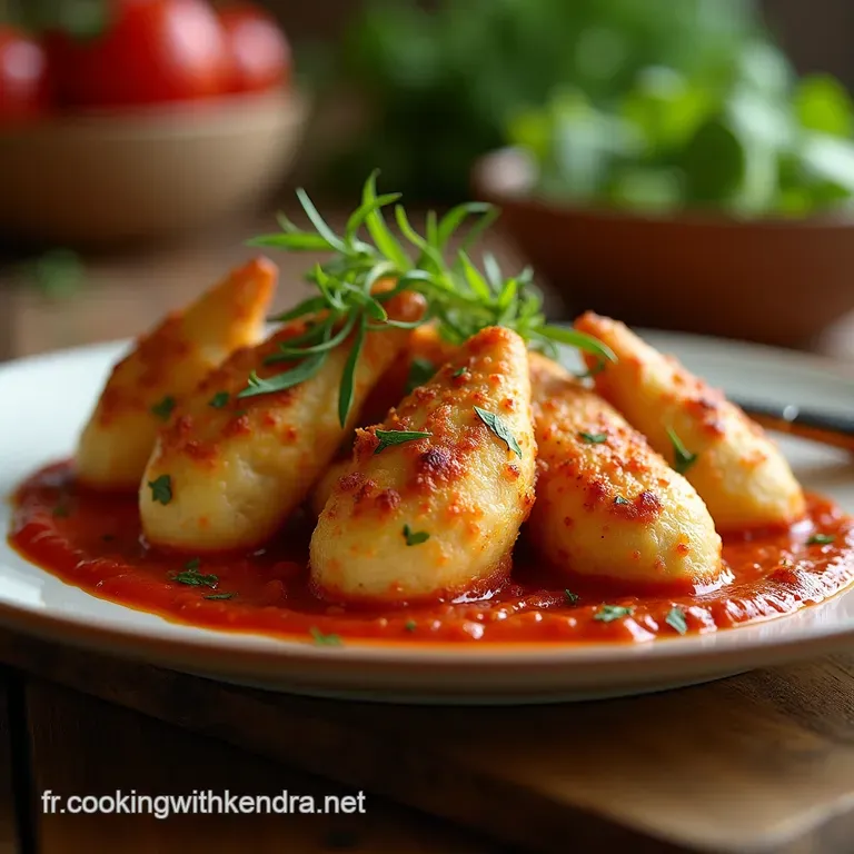 Aiguillettes De Poulet Piment&eacute;es Voyage Express Vers Lespagne Avec Une Sauce Chorizo Cr&eacute;m&eacute;e presentation