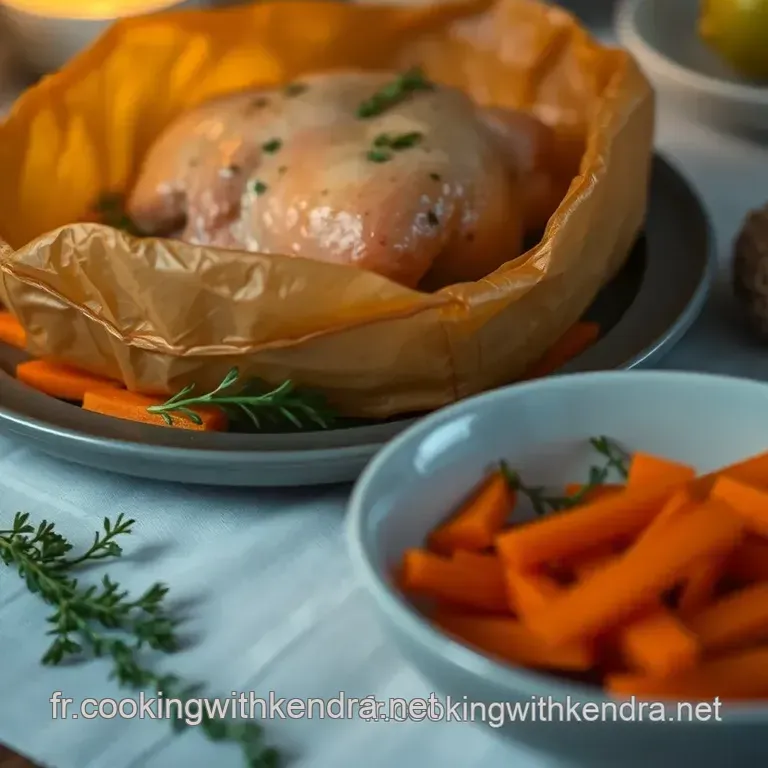 Poulet En Papillote Aux L&eacute;gumes De Saison presentation
