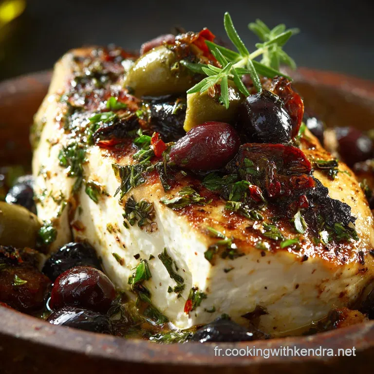 Poitrine de poulet m&eacute;diterran&eacute;enne La recette facile aux ar&ocirc;mes de Feta et dOlivier