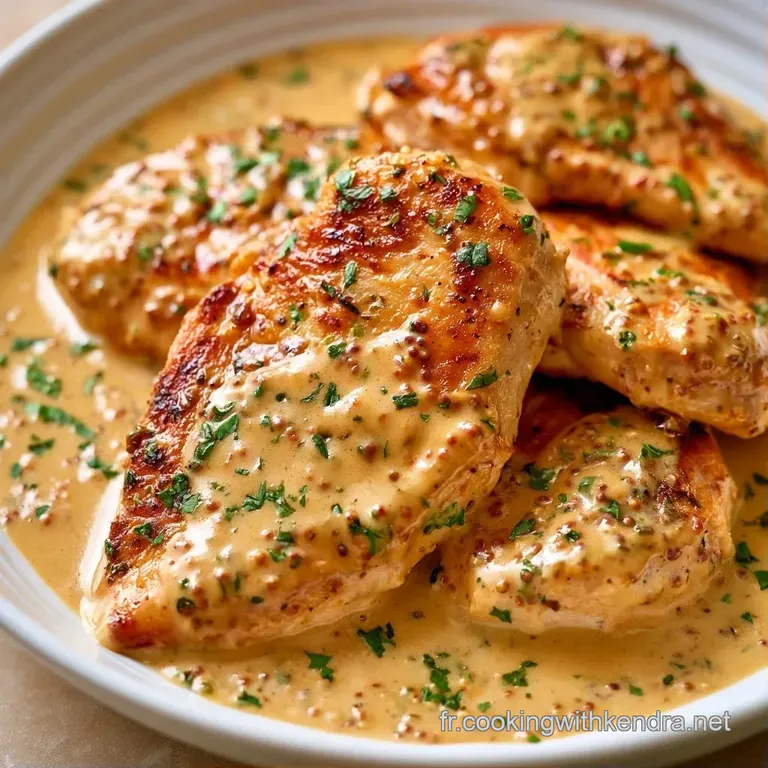 Morceaux de viande tendres dans une sauce cr&eacute;meuse et brillante, servis dans une assiette blanche &eacute;pur&eacute;e et moderne.
