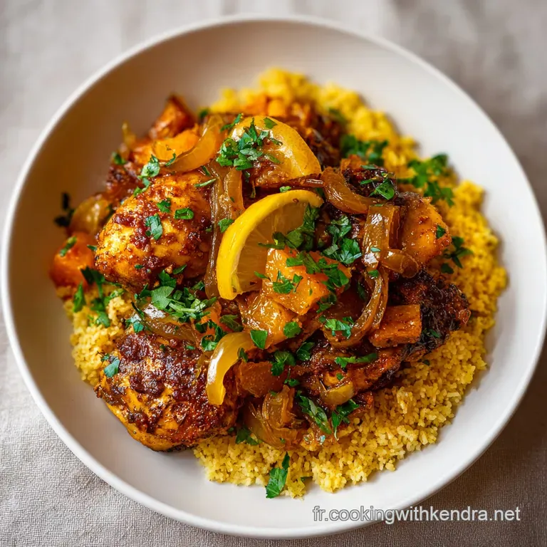 Perfectly portioned plate with tender chicken, glistening sauce, and bright veggies. Garnish adds a fresh pop of color.