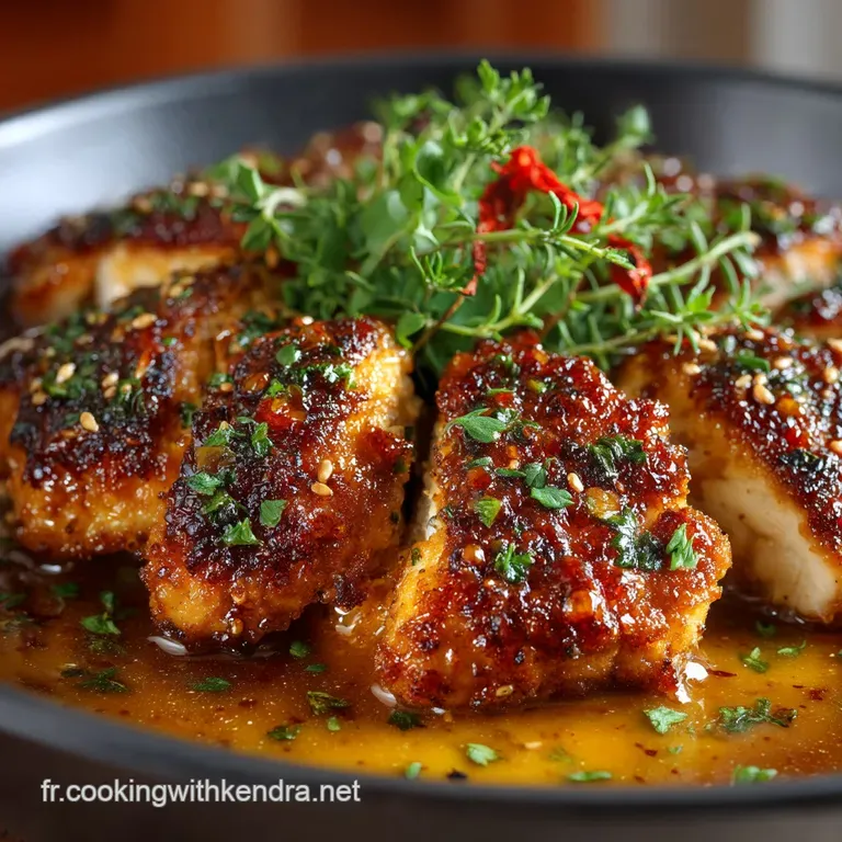 Le D&eacute;lice Croustillant Poulet au S&eacute;same Laqu&eacute; dune Sauce Caramel Sal&eacute;eSucr&eacute;e